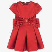 PATACHOU - Satin Bow Party Dress - Red