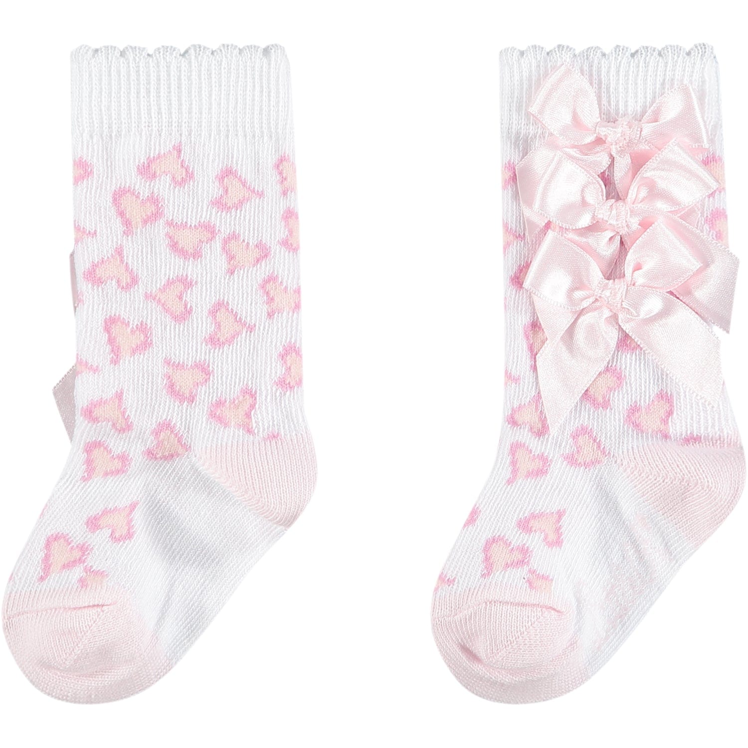 LITTLE A - Elana Leopard Print Knee High Socks - White