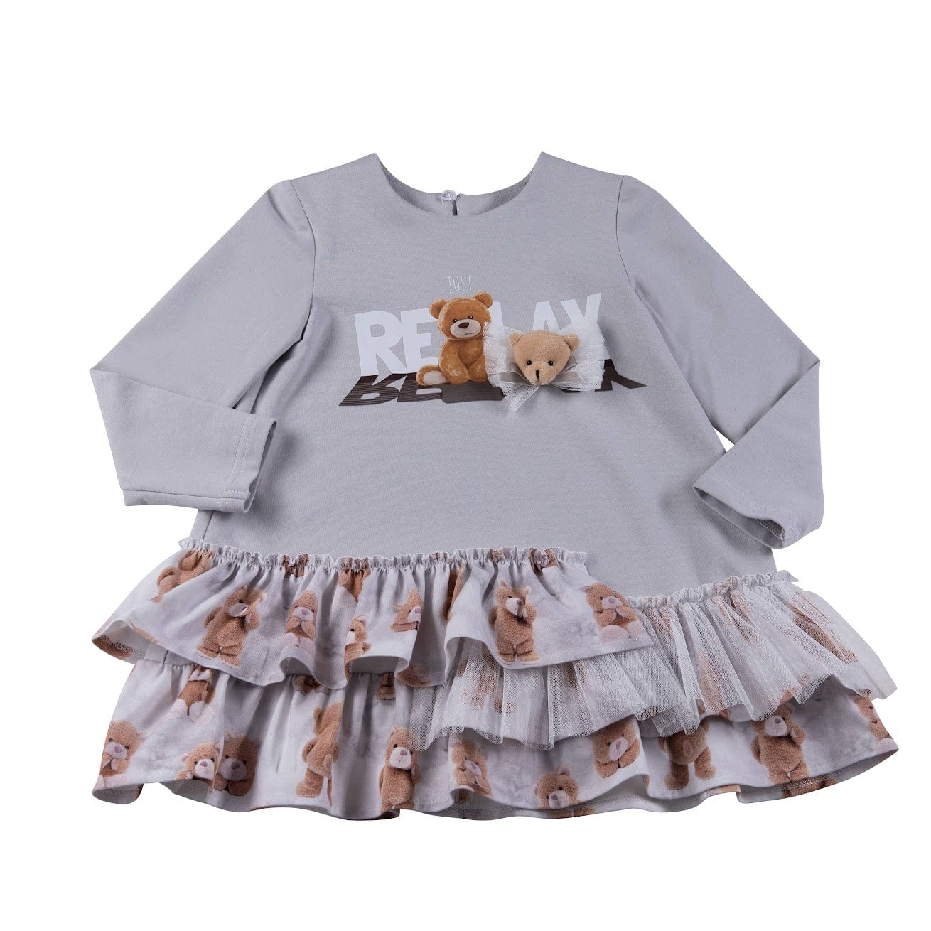 Daga - Where Is The Bear Jersey Ruffle  Dress - Blue