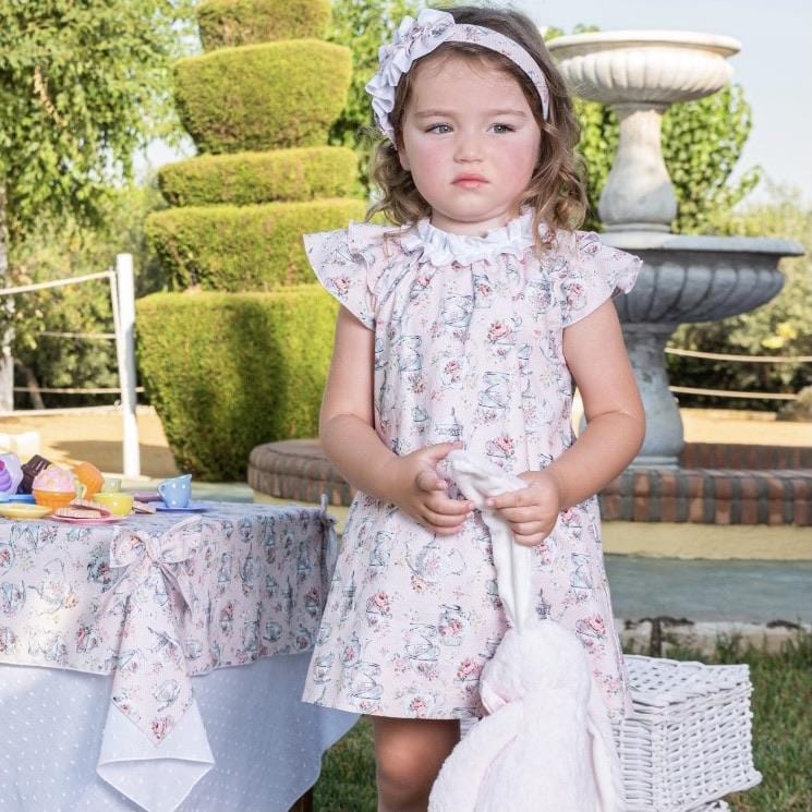 BABINE - Cup of Tea Print A Line Dress - Pink