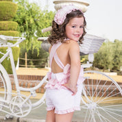 BABINE BABY PINK RUFFLE PLAYSUIT