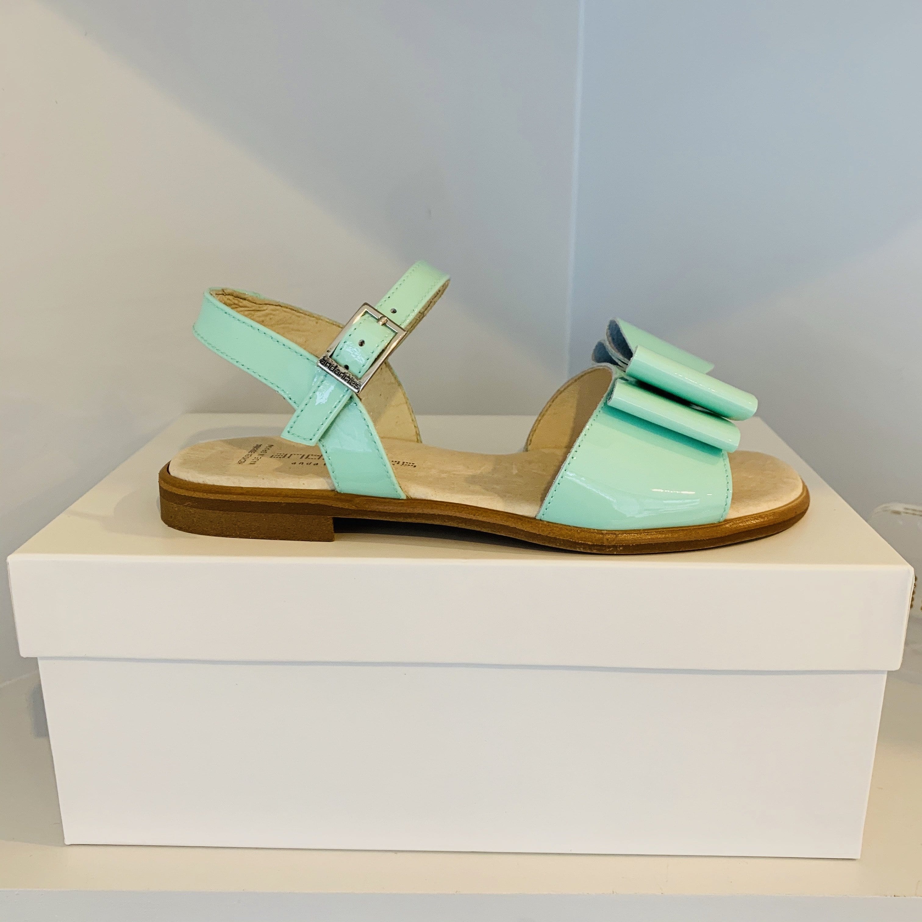 ANDANINES - Patent Leather Sandal Thin Strap - Mint