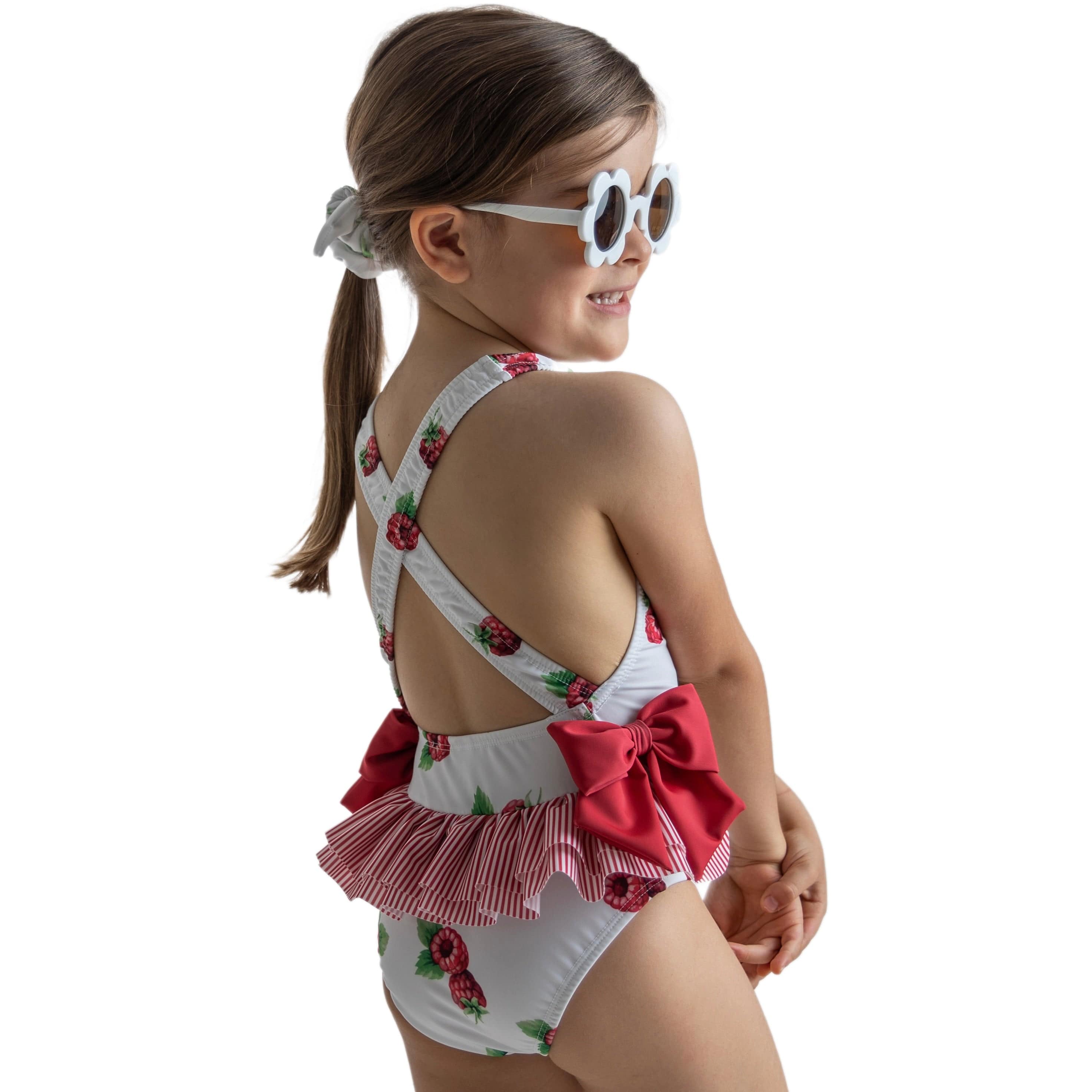 MEIA PATA - Marianne Raspberries Print Swimsuit - Crimson