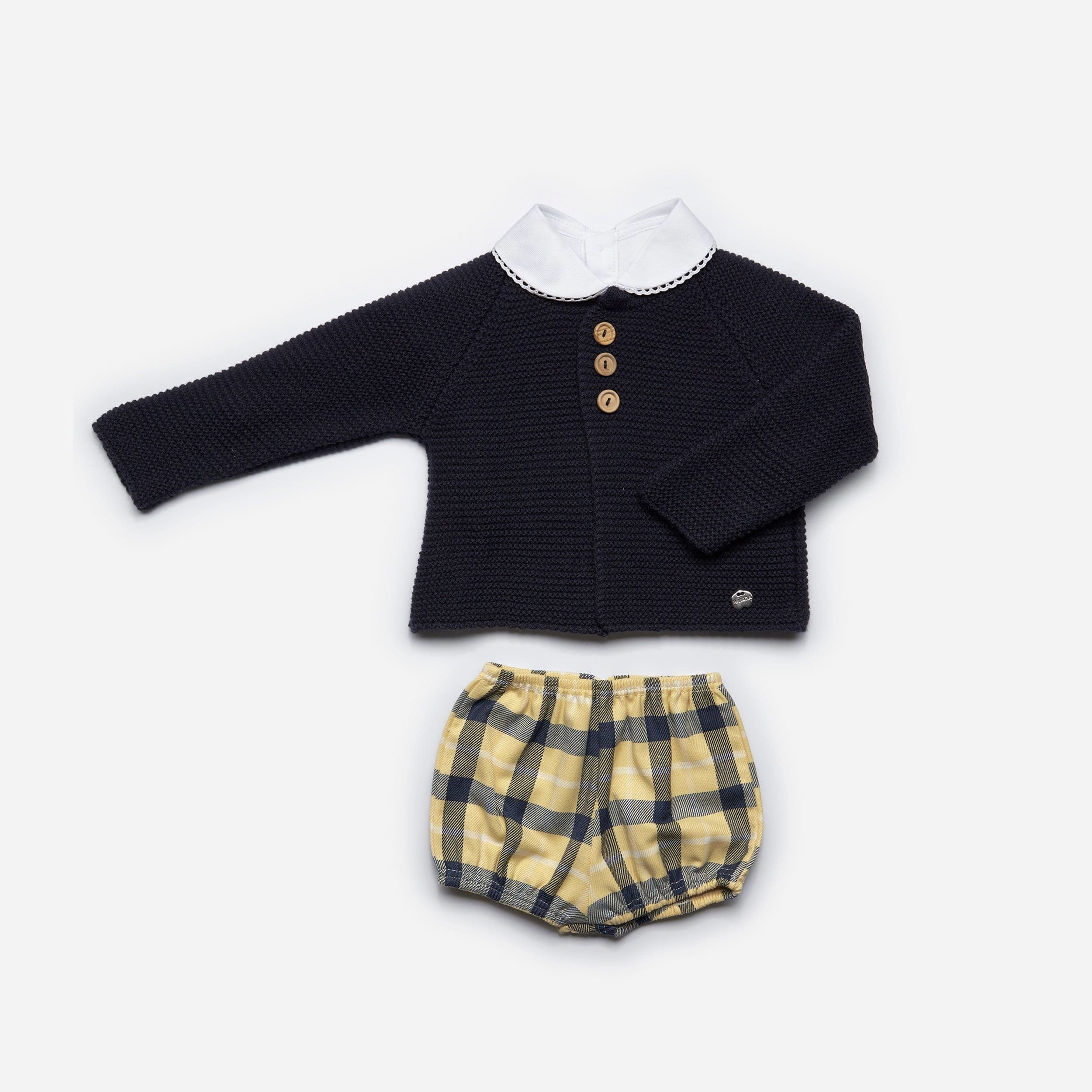 Juliana - Three Piece Check Set - Navy