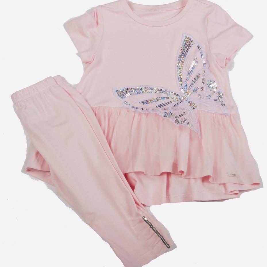 DAGA PINK BUTTERFLY LEGGINGS SET