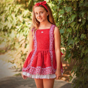 LA AMAPOLA - Dropwaist Luxury Dress - Red