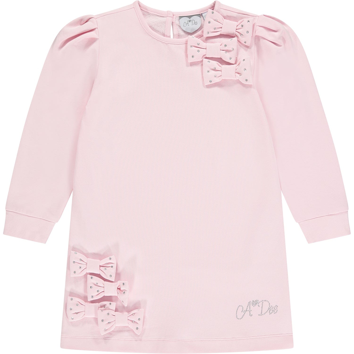A DEE - Torri Bow Cluster Dress - Pale Pink