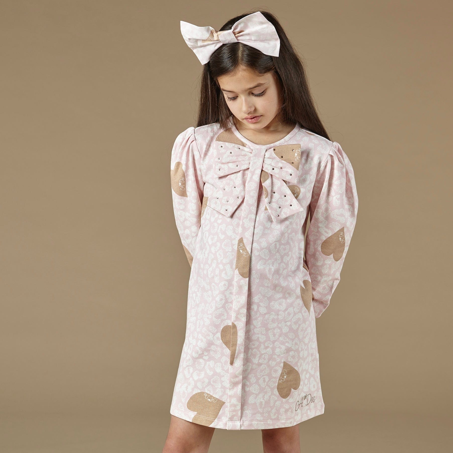 A DEE - Paloma Large Bow Dress - Pale Pink