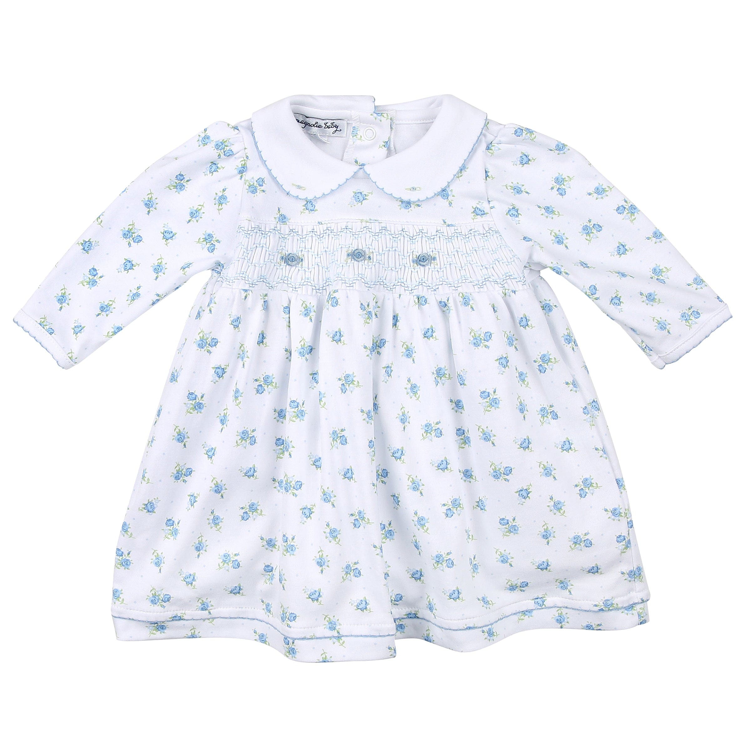 MAGNOLIA BABY - Anna’s Classics Smocked Dress - Blue