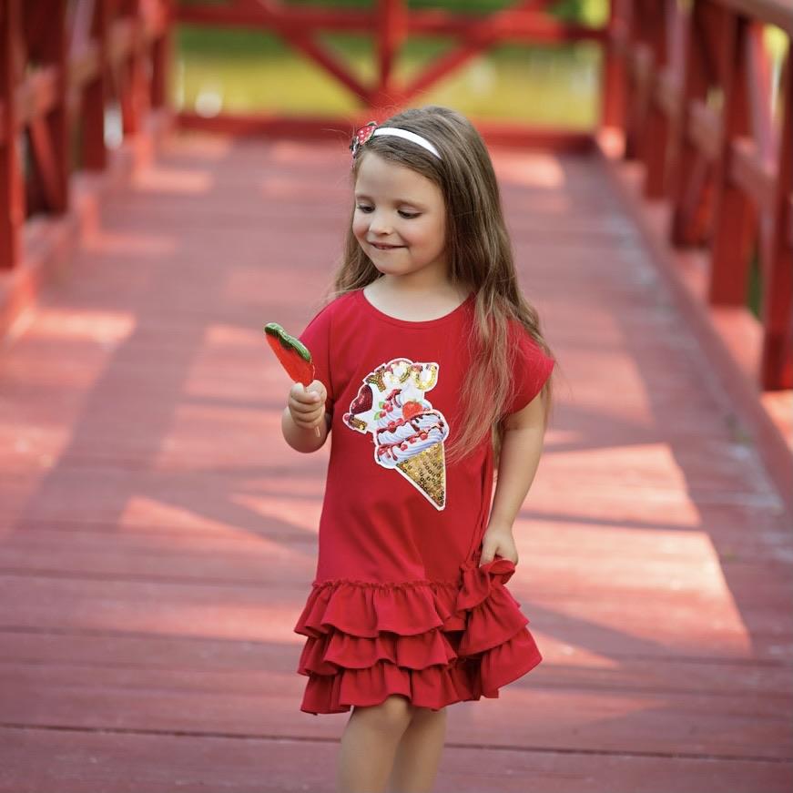 DAGA I LOVE U STRAWBERRY RED DRESS DRESS