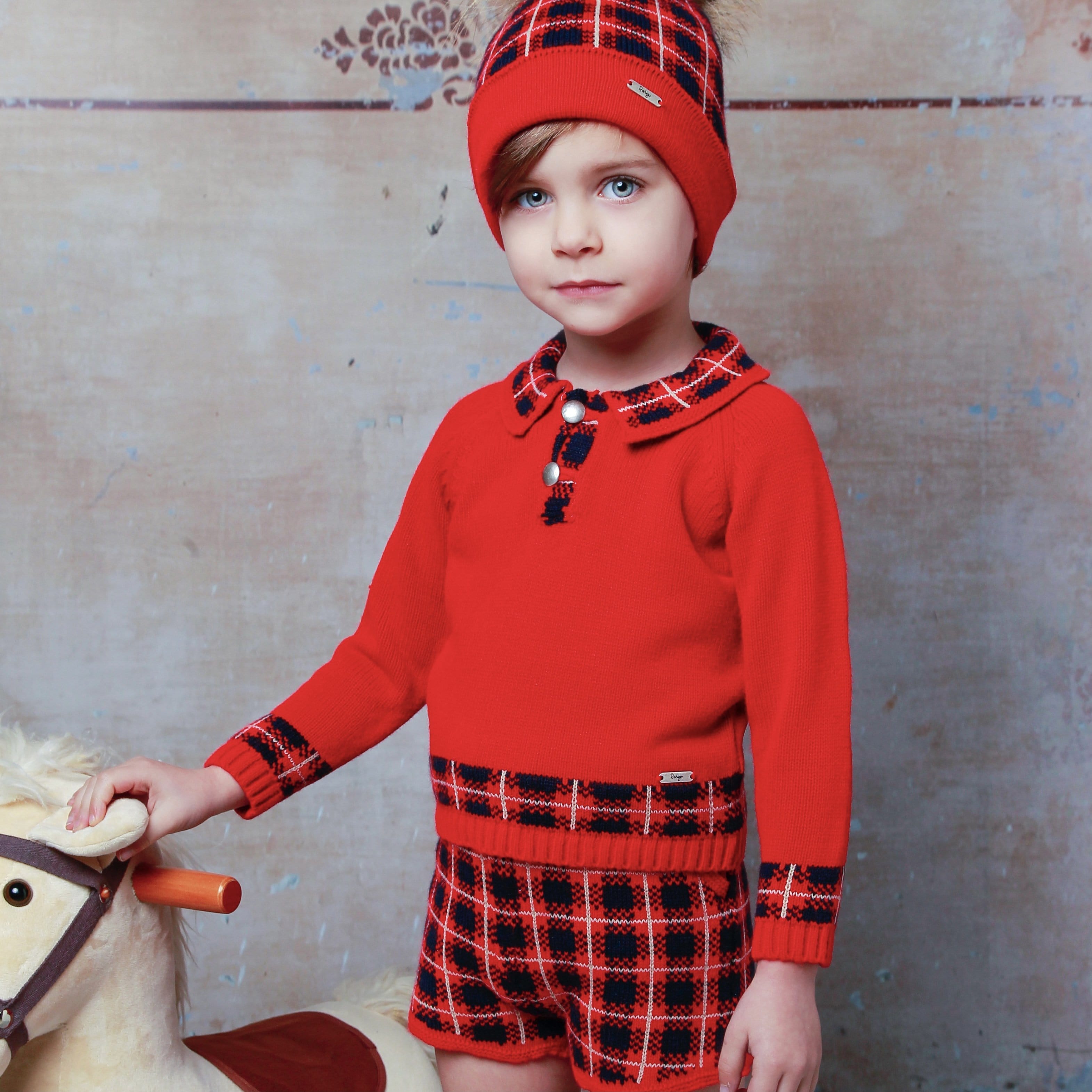 RAHIGO - Tartan Jumper & Shorts - Red
