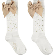 A DEE - Portia Diamante Knee High Socks - Snow White