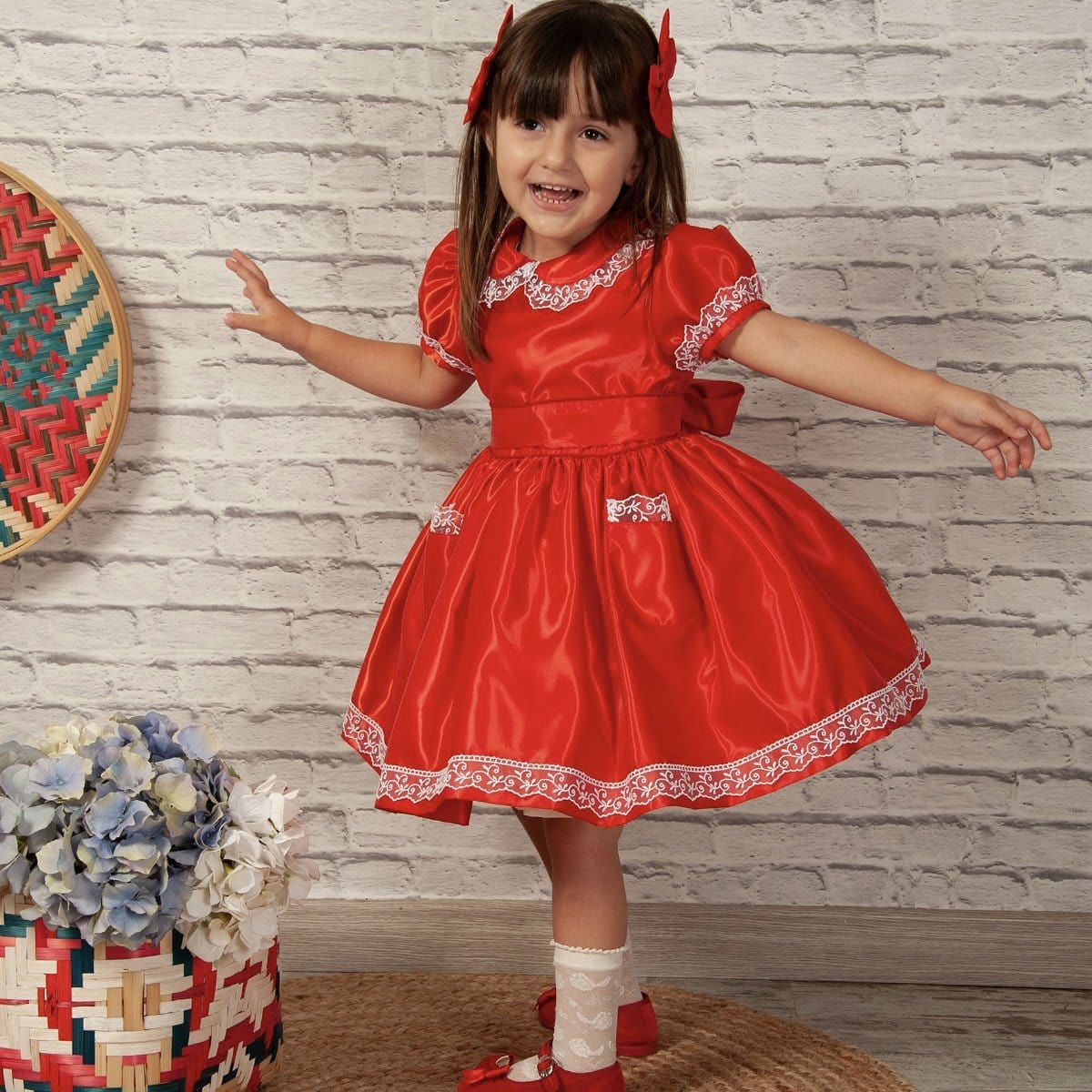 BLUEBELLS - Fifi Satin Dress - Red