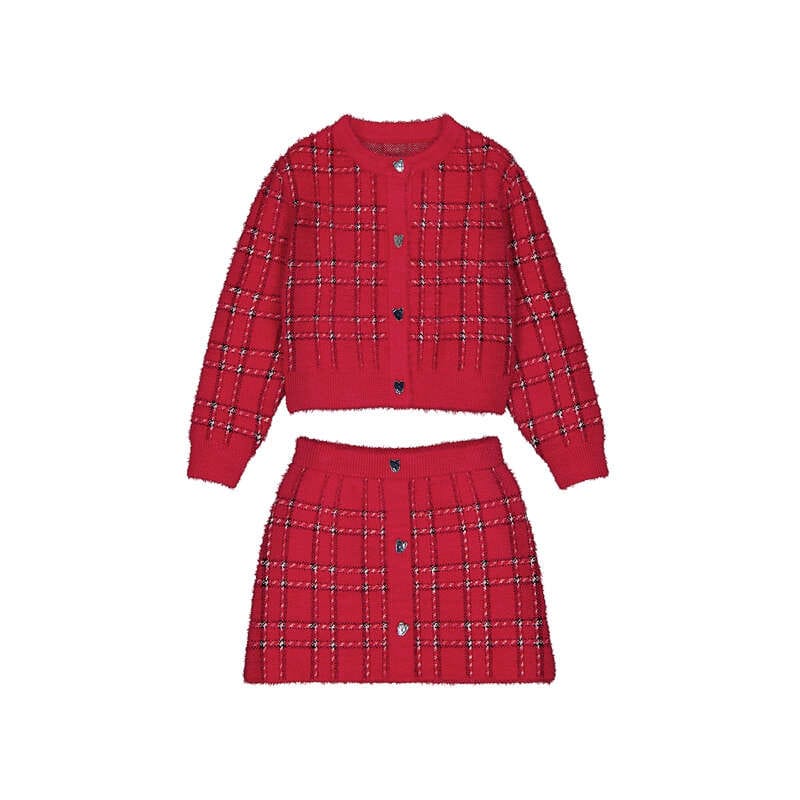 MAYORAL - Knit Skirt Set - Red
