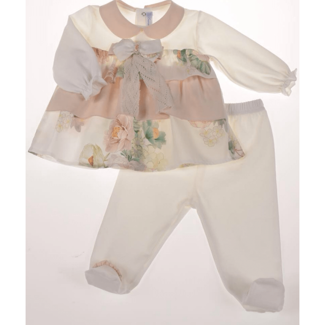 BARCELLINO - Floral Two Piece - Peach