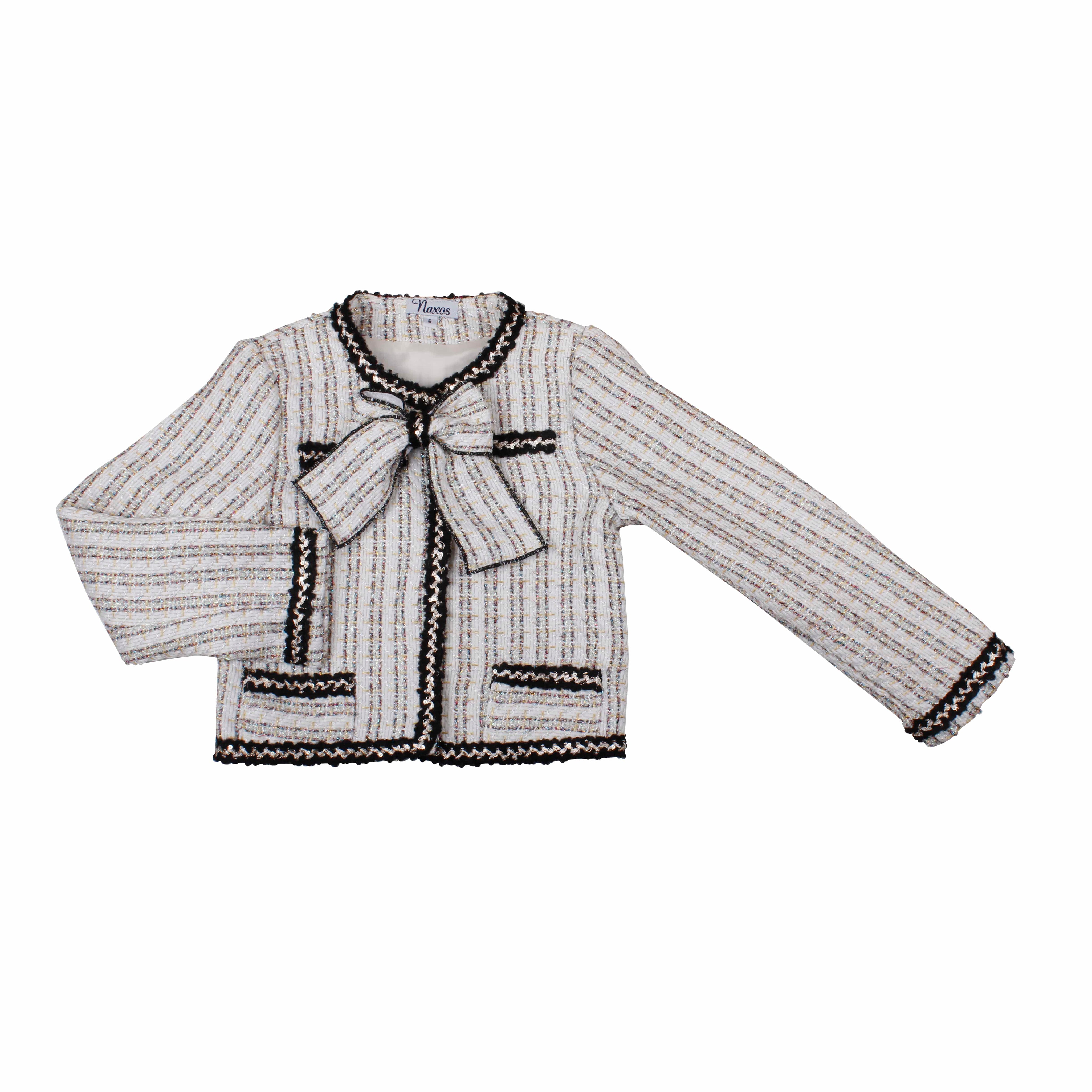 NAXOS - Tweed Four Piece Skirt Set With Black Trim - Cream