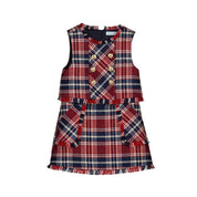 ABEL & LULA - Plaid Pinafore & Top - Navy