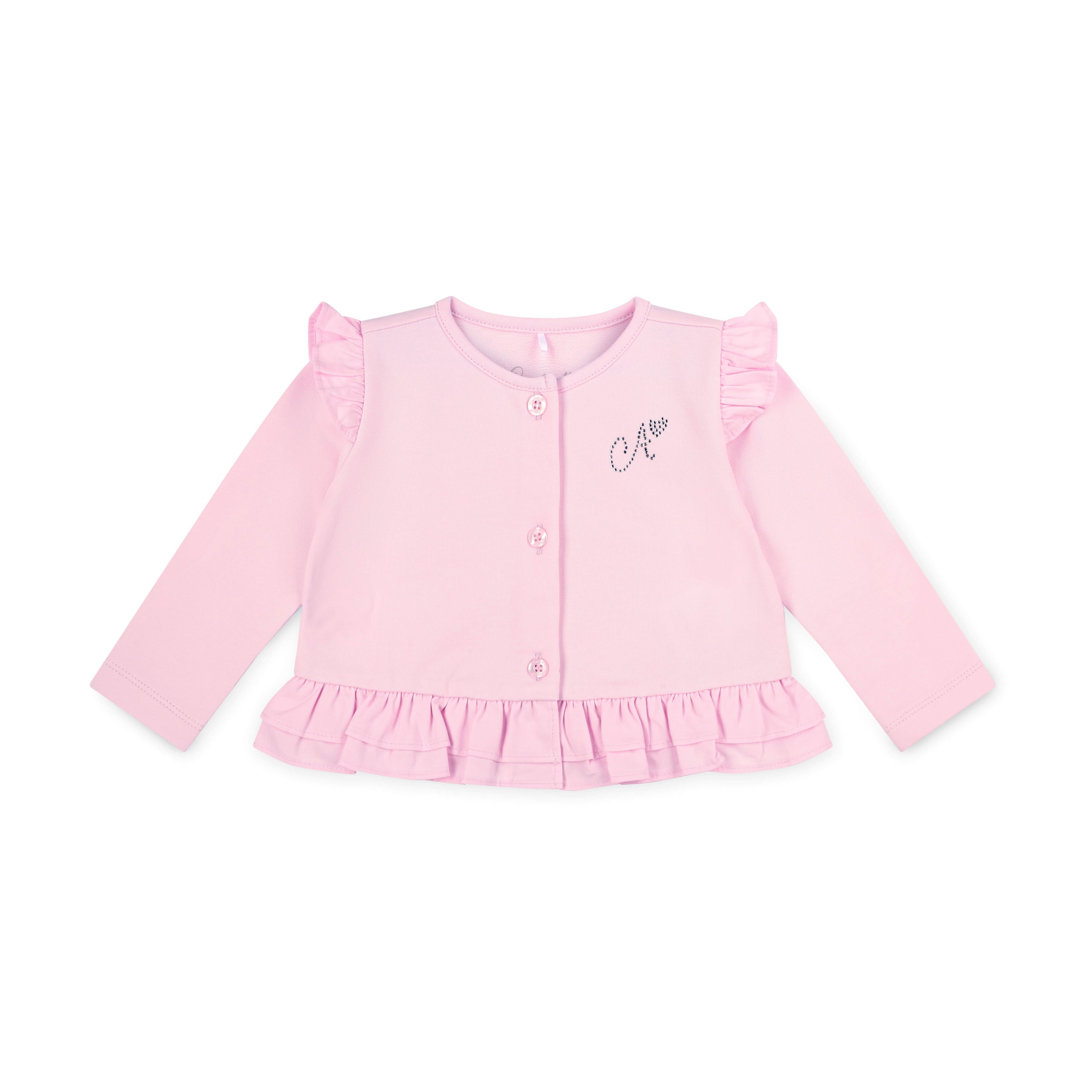 LITTLE A - Perfectly Pink Olivia Cross Over Cardigan - Pink Blossom