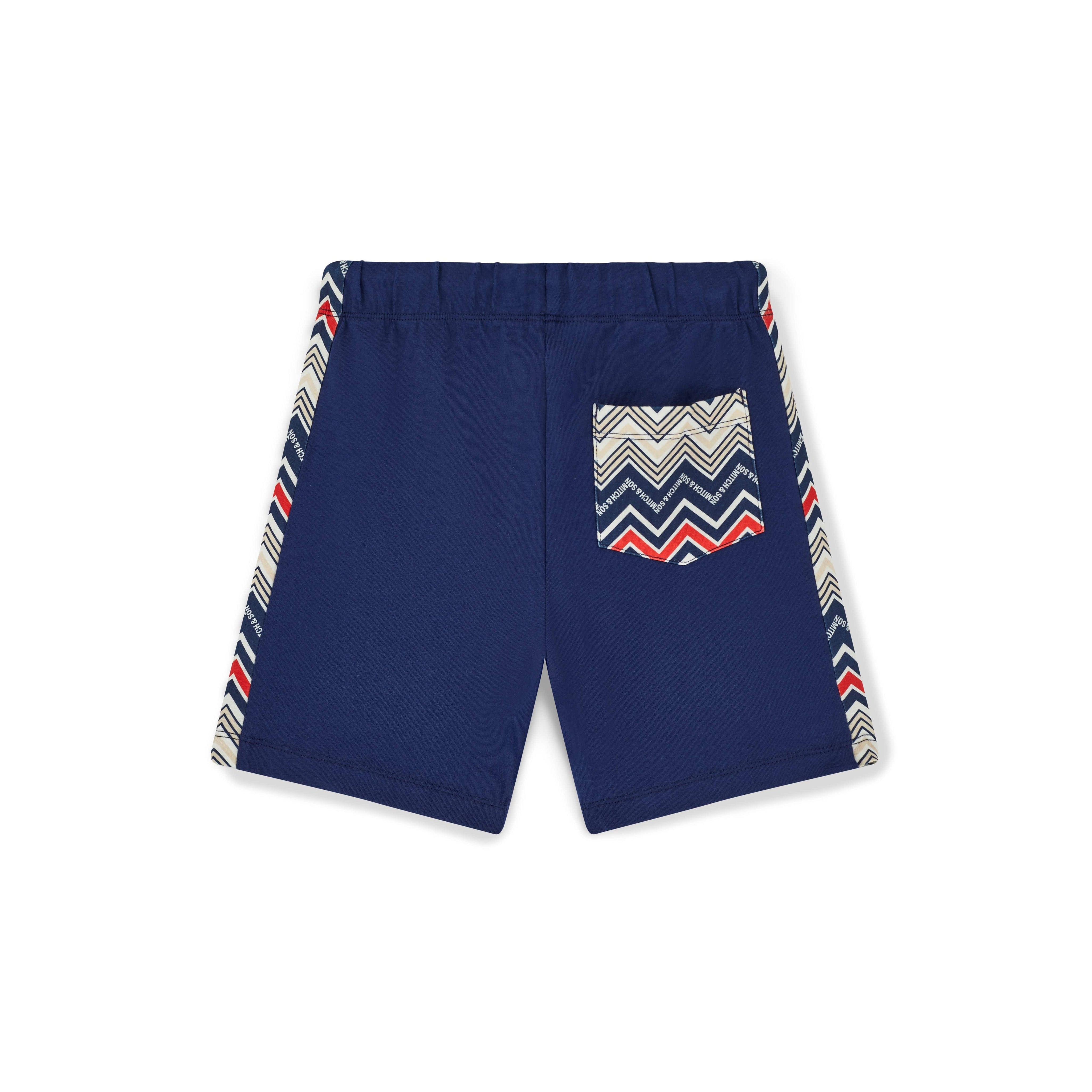 MITCH & SON - Chic Chevron JNR Phoenix Panel Soft Set - Blue Navy
