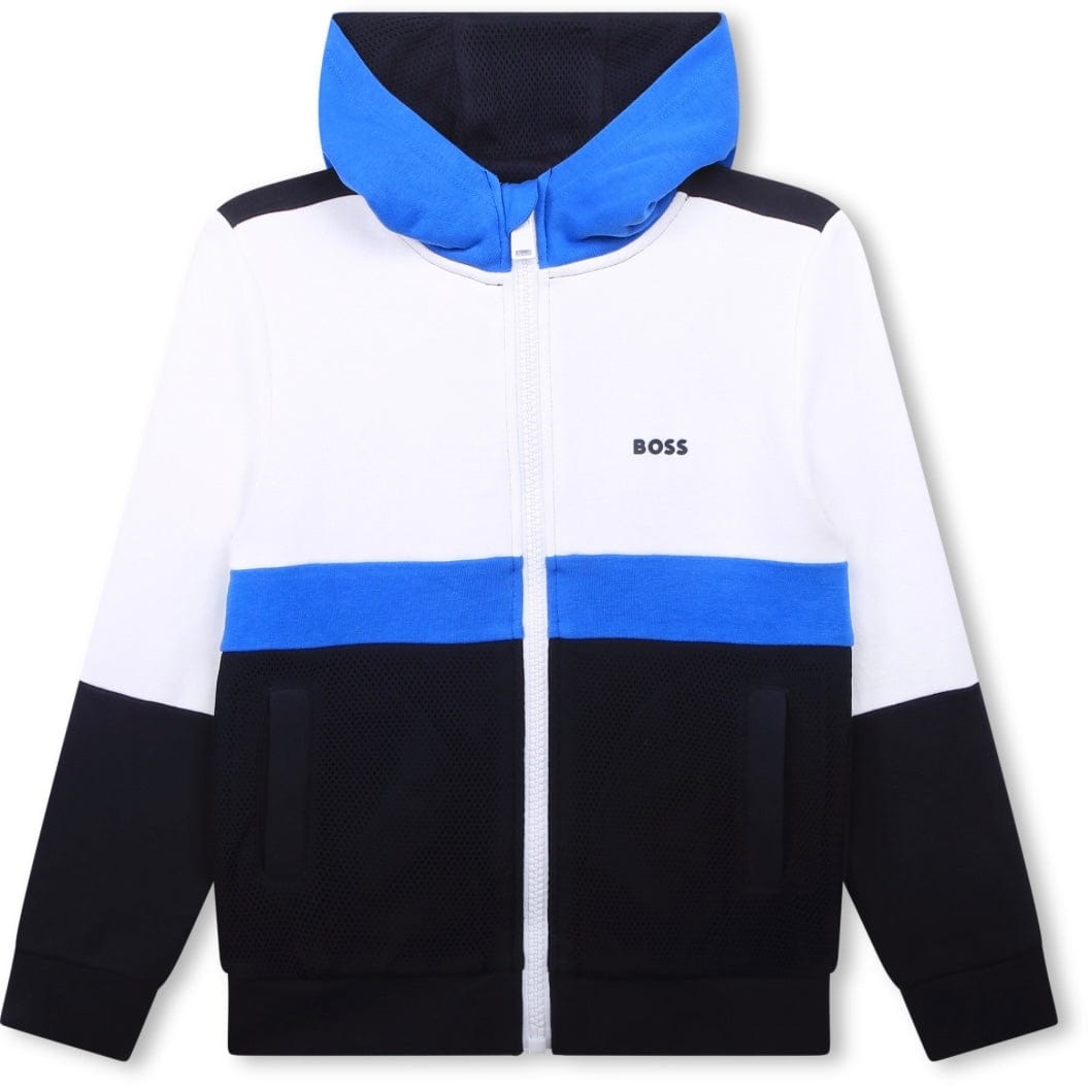 BOSS - Zip Hoodie Colour Block Tracksuit  -  Navy