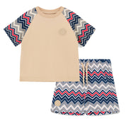MITCH & SON - Chic Chevron JNR Paxton Soft Set - Stone Beige