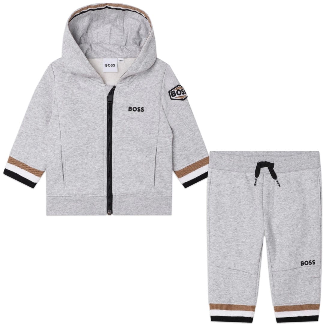 BOSS - Toddler Zip Hoodie Tracksuit  -  Greyo