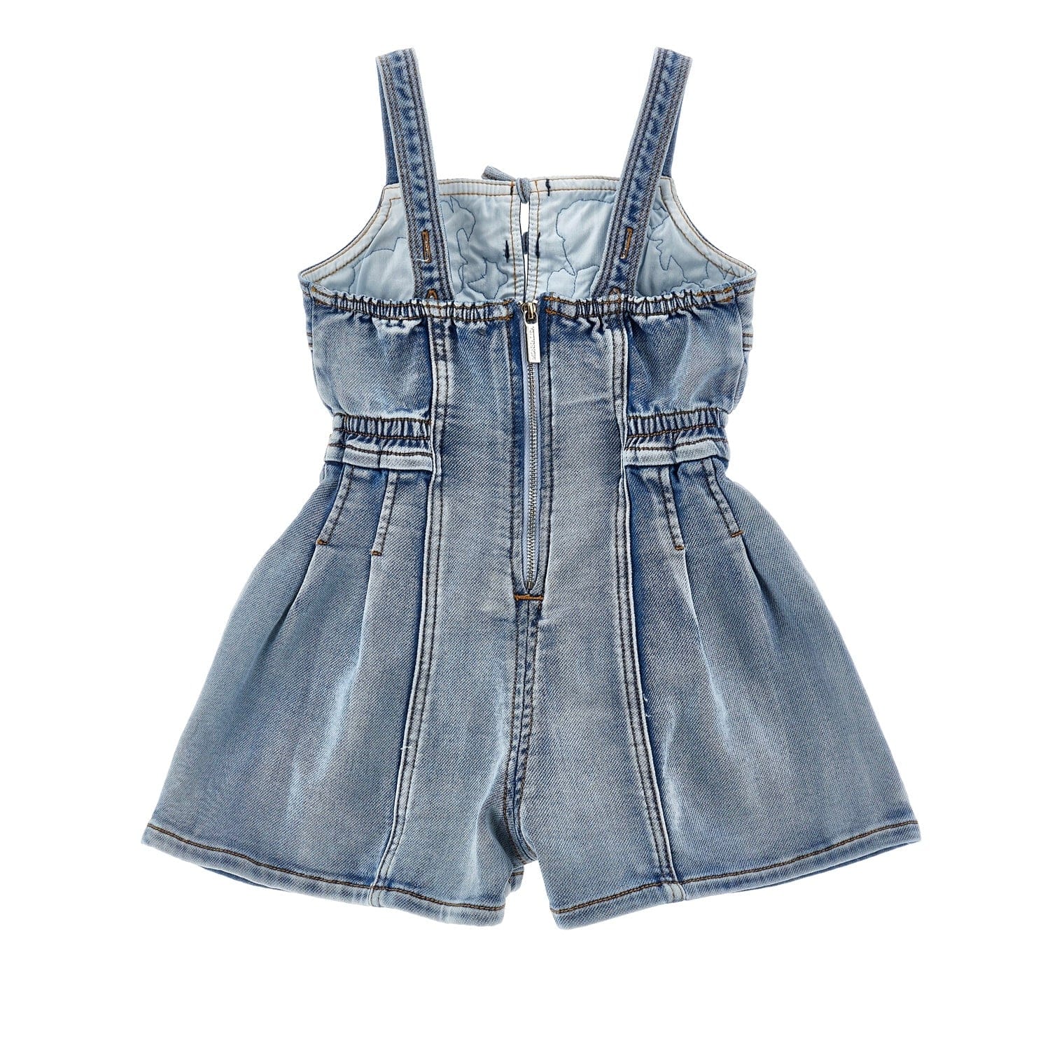 MONNALISA -  70's Denim Playsuit - Blue