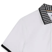 BOSS - Check Collar Polo -  White