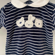 Coccode - Pets Stripe Babygrow - Navy Blue