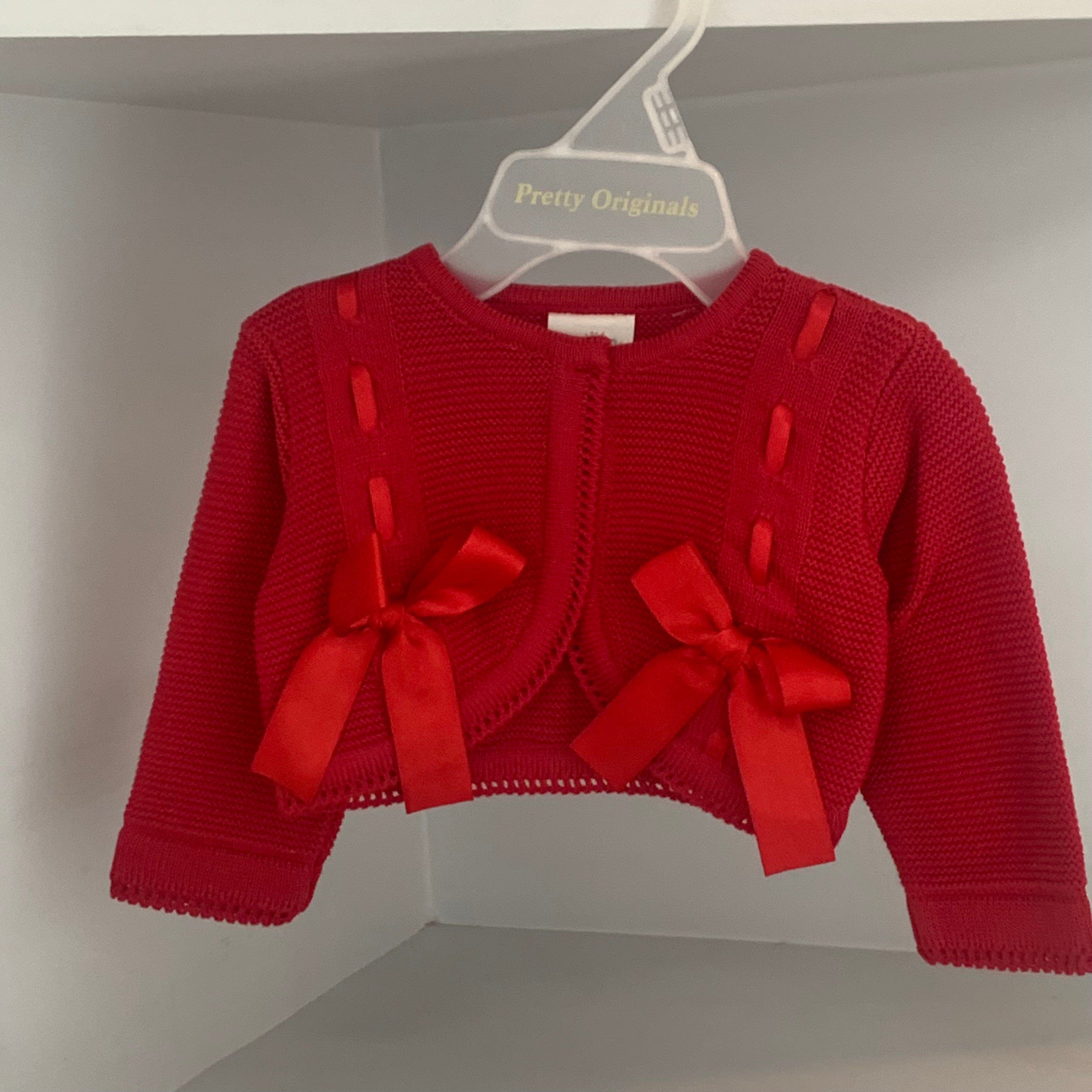 PRETTY ORIGINALS - Bow Cardigan  - Red