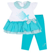 LITTLE A - Kyle Little Fish Legging Set - White