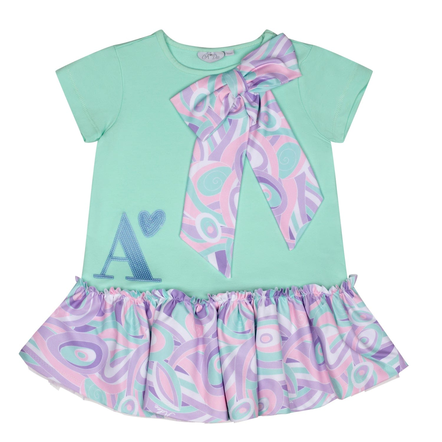 A DEE - Norah Popping Pastels Bow Sweat Dress - Mint