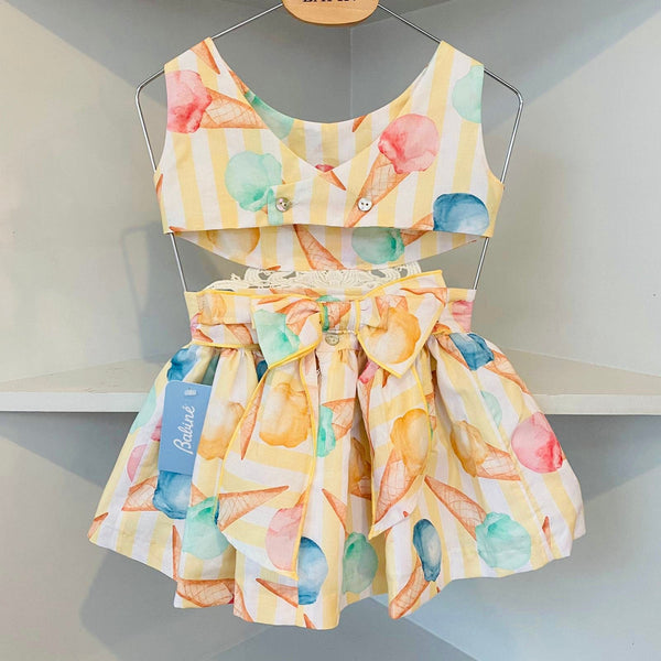 BABINE - Exclusive Cut Out Ice Cream Dress - Yellow