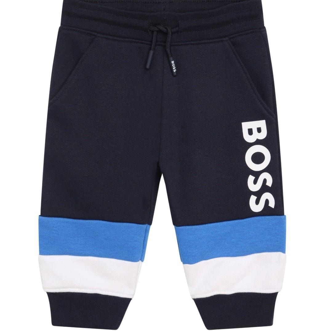 BOSS - Toddler Zip Hoodie Colour Block Tracksuit  -  Navy