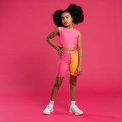 BONINI BY A DEE - Flex & Spin Colourblock Crop Top & Shorts - Hot Pink