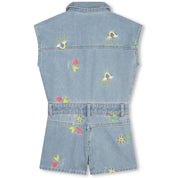 BILLIEBLUSH - Embroidered Denim Playsuit - Blue