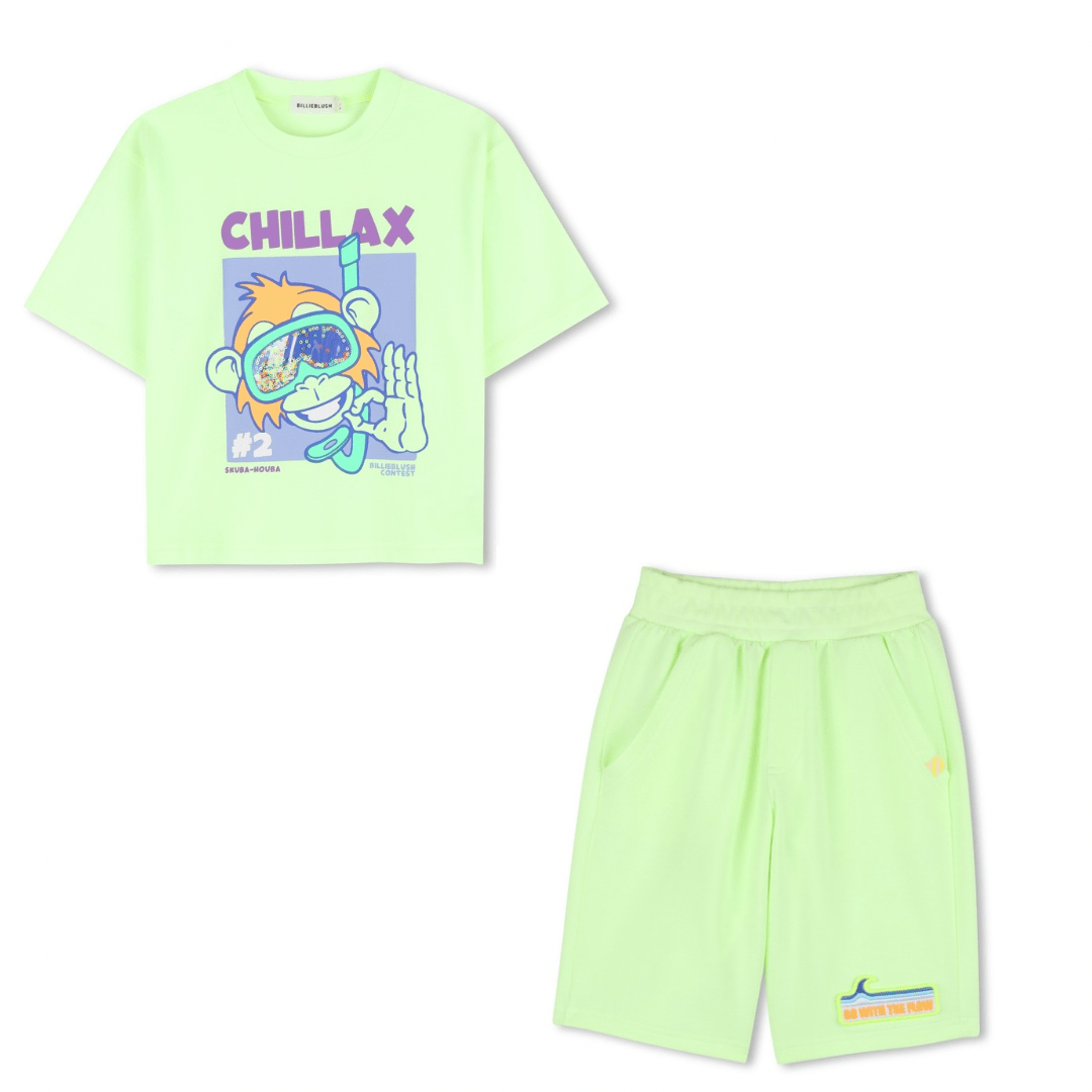 BILLIEBLUSH BOYS - Monkey T- Shirt & Short Set - Lime