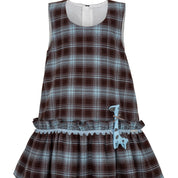 Daga - Giraffe Charm Pinafore & Blouse Set - Brown