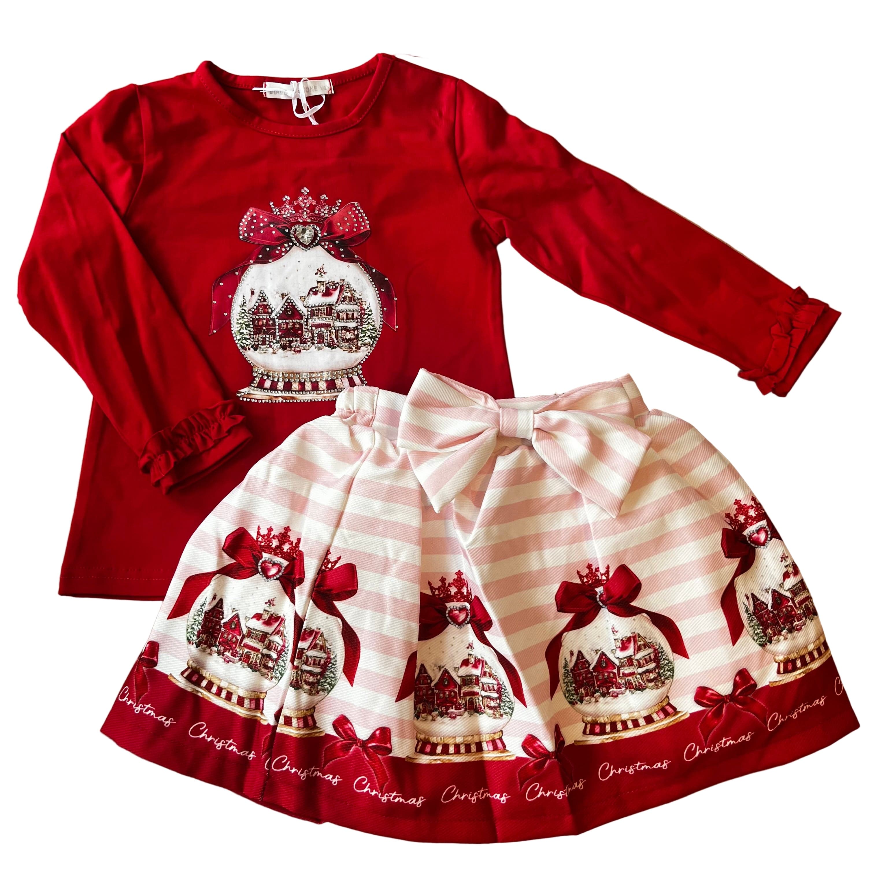 IS - Snow Globe Skirt Set - Red