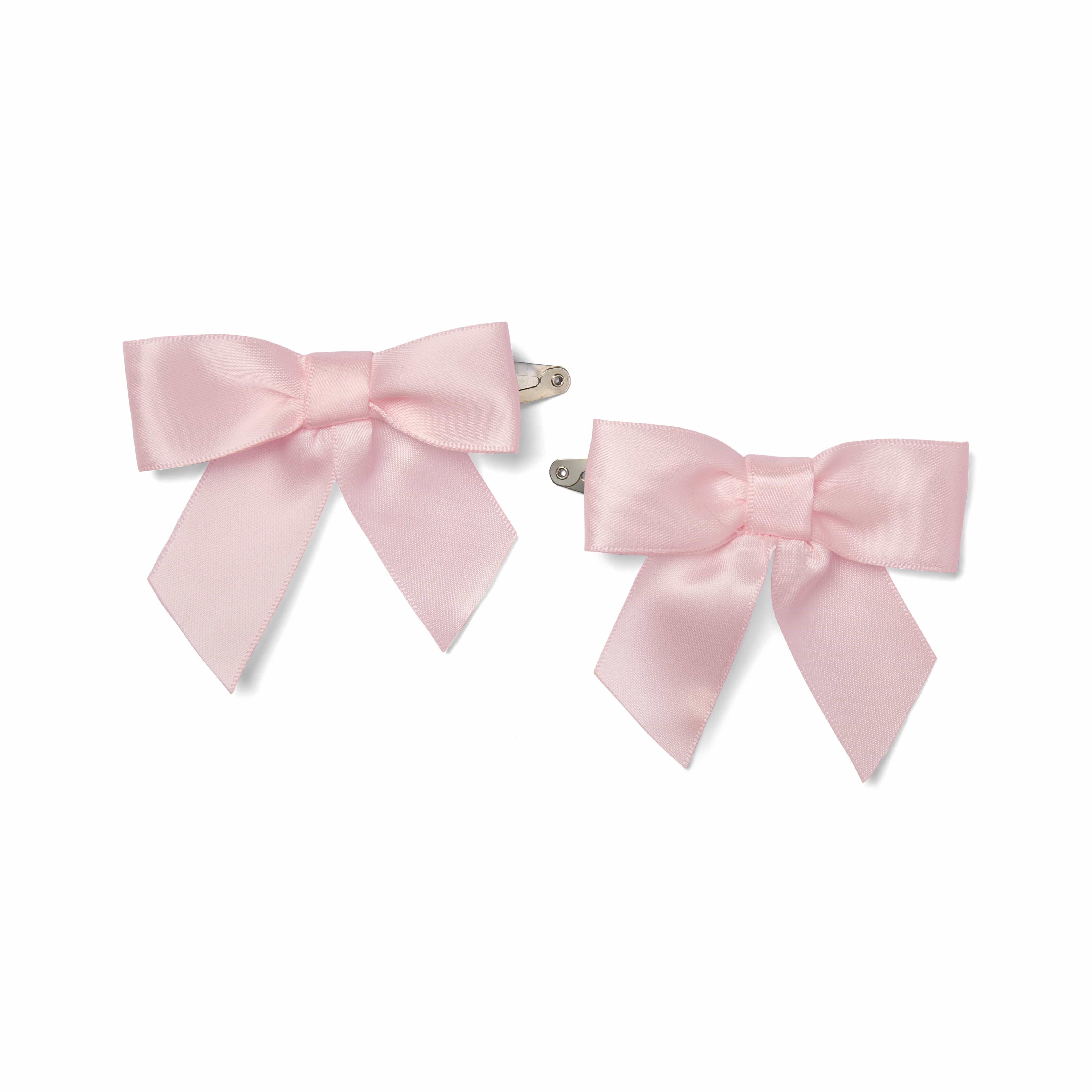 LITTLE A - Little Bloom Denver Satin Bow Hair Clip - Pale Pink