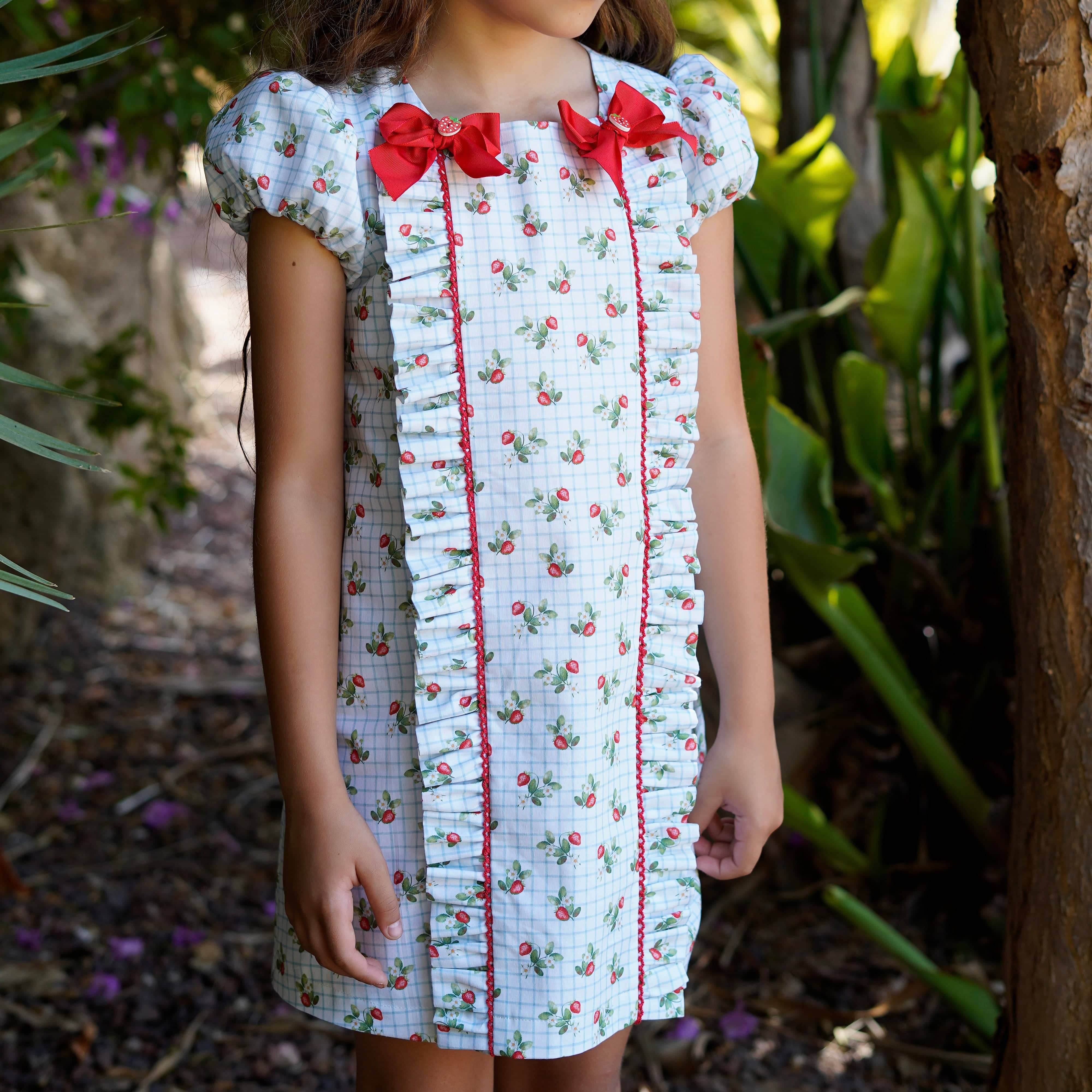 BABINE - Strawberry A Line Dress   - Blue