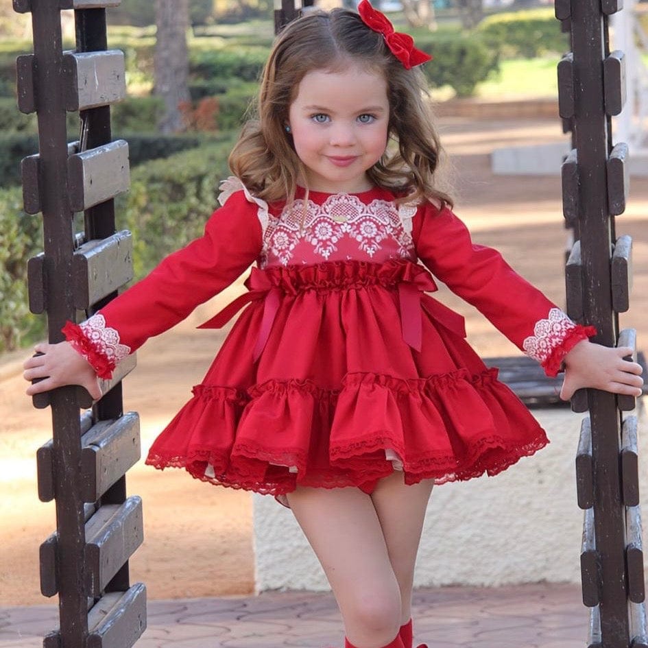 LA AMAPOLA - Caperucita Baby Dress  - Red