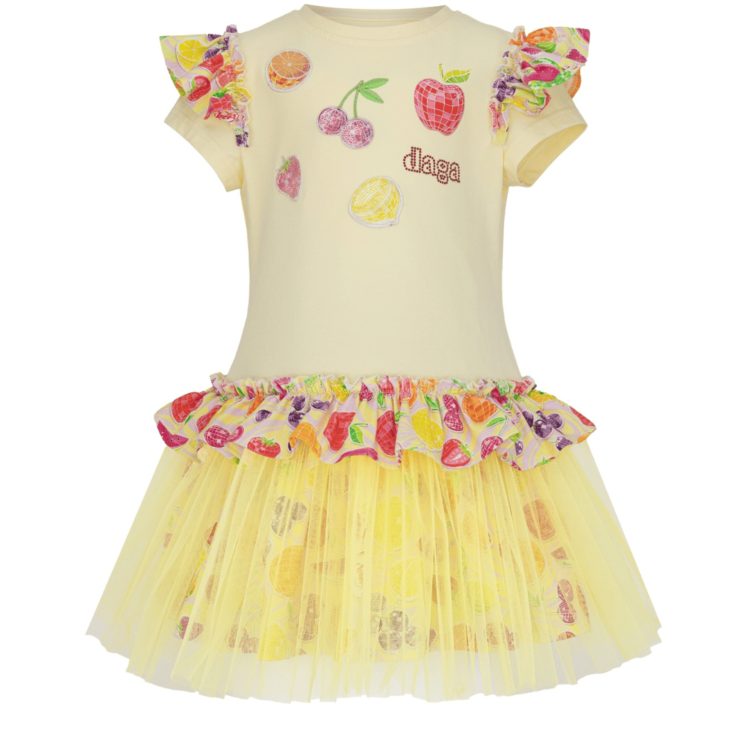 Daga -Tutti Frutti Tulle Dress - Yellow