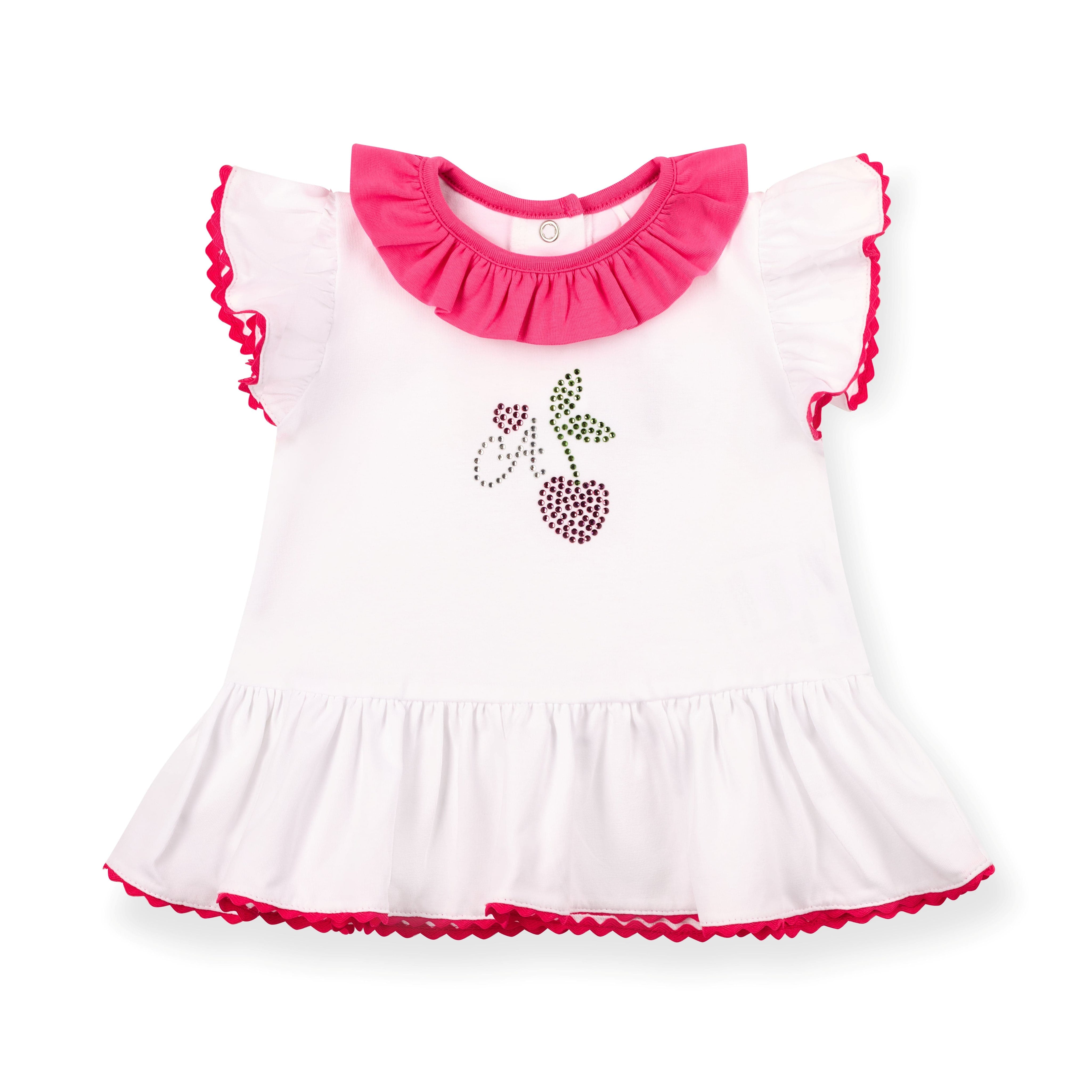 LITTLE A - Cutie Frutti Phoebe Cherry Legging Set - White
