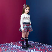 A DEE - Chevron Charm Clara Chevron Print Short Set - Snow White