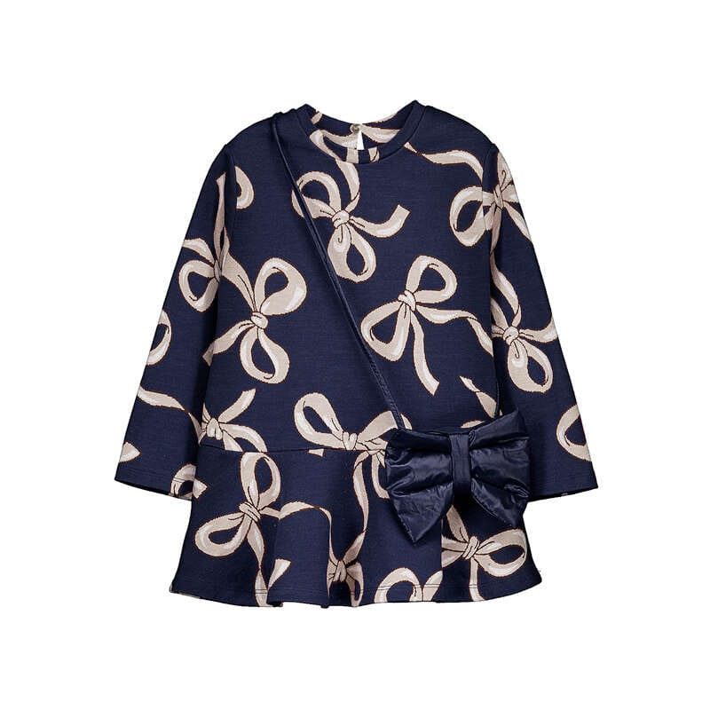 MAYORAL - Bow Dress With Bag - Blue