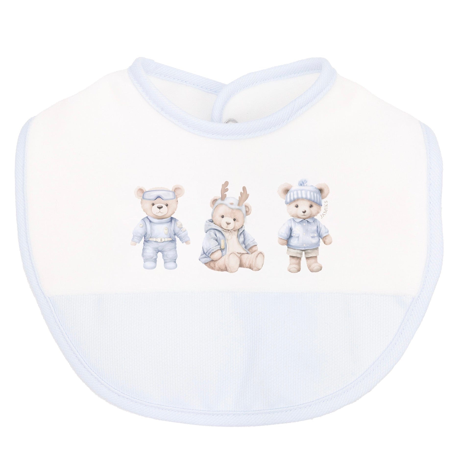 JAMIKS - Velour Bear Bib - Blue