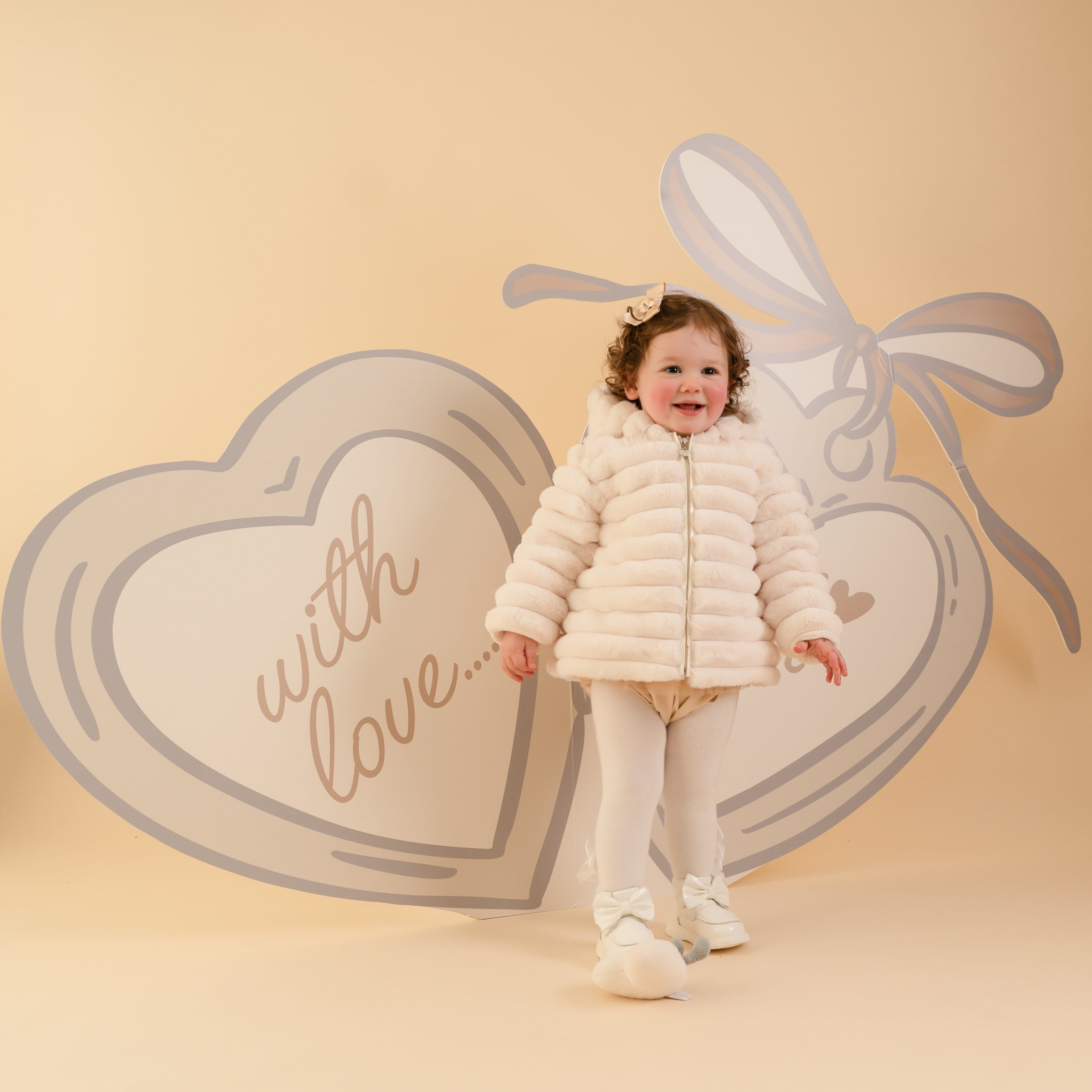 LITTLE A - Little Locket Dixie Fur Jacket - Snow White