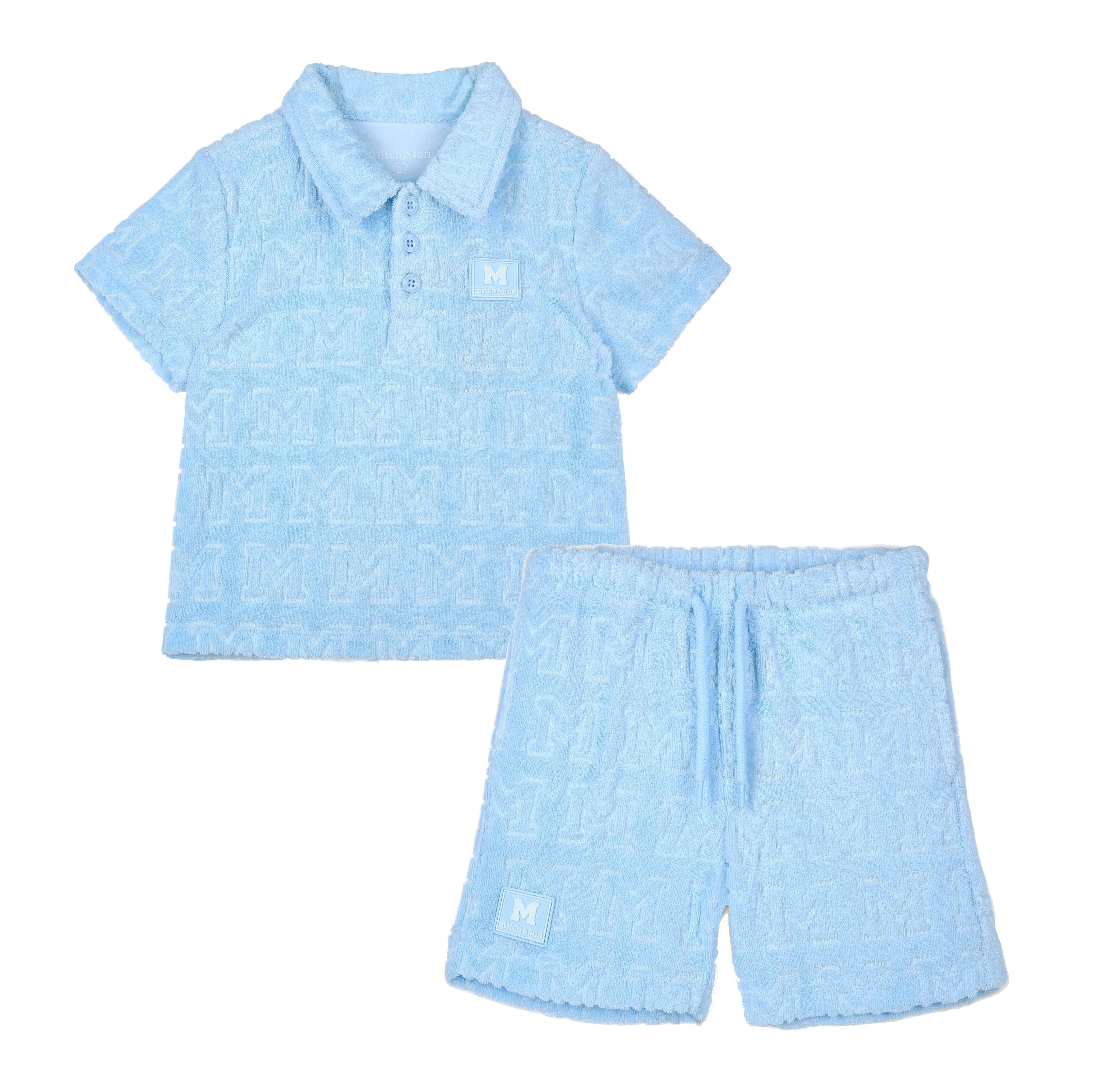 MITCH & SON - Orion Blue Breeze Towelling Polo Set - Sky Blue