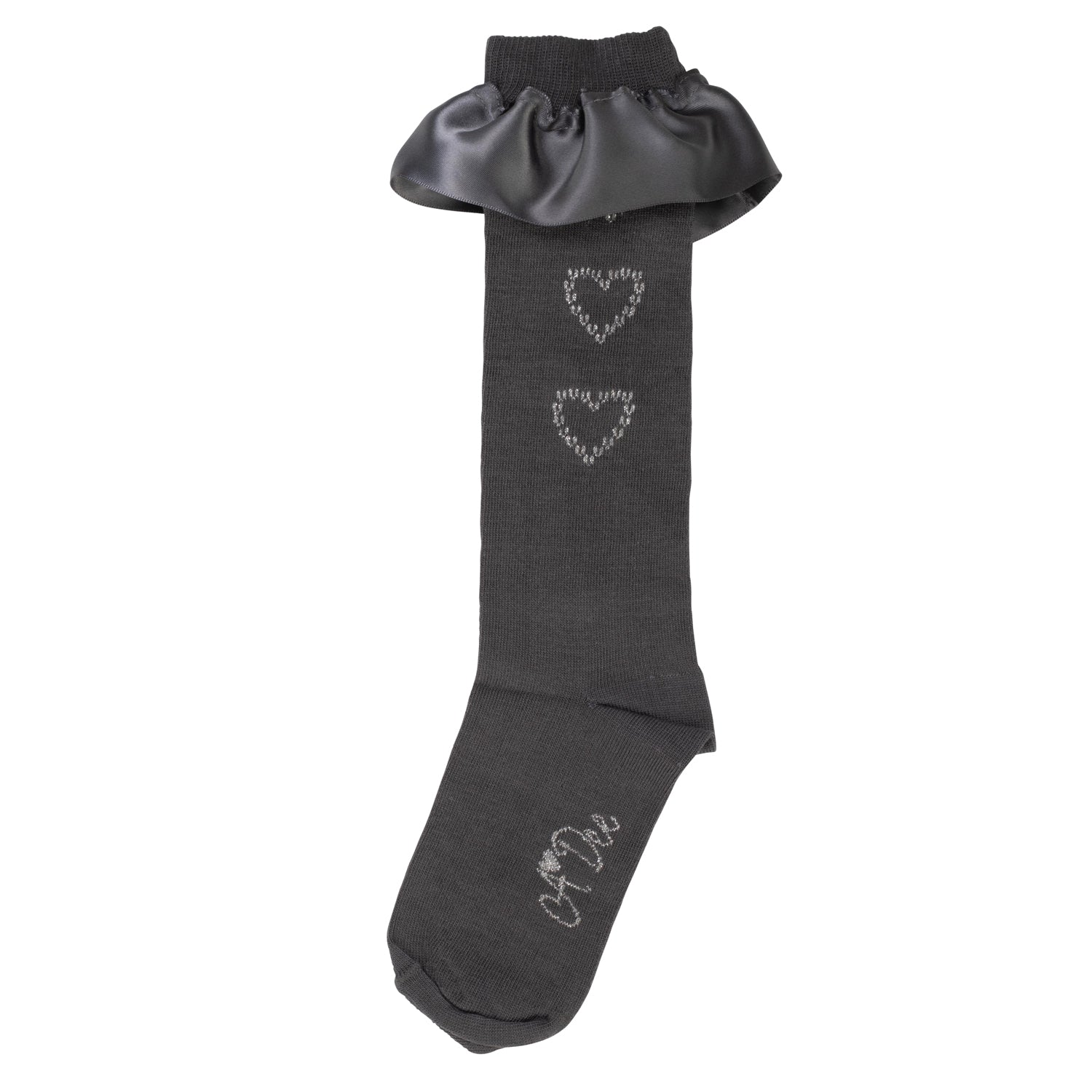 A DEE - Back To School Betty Heart Knee High Socks  - Dark Grey